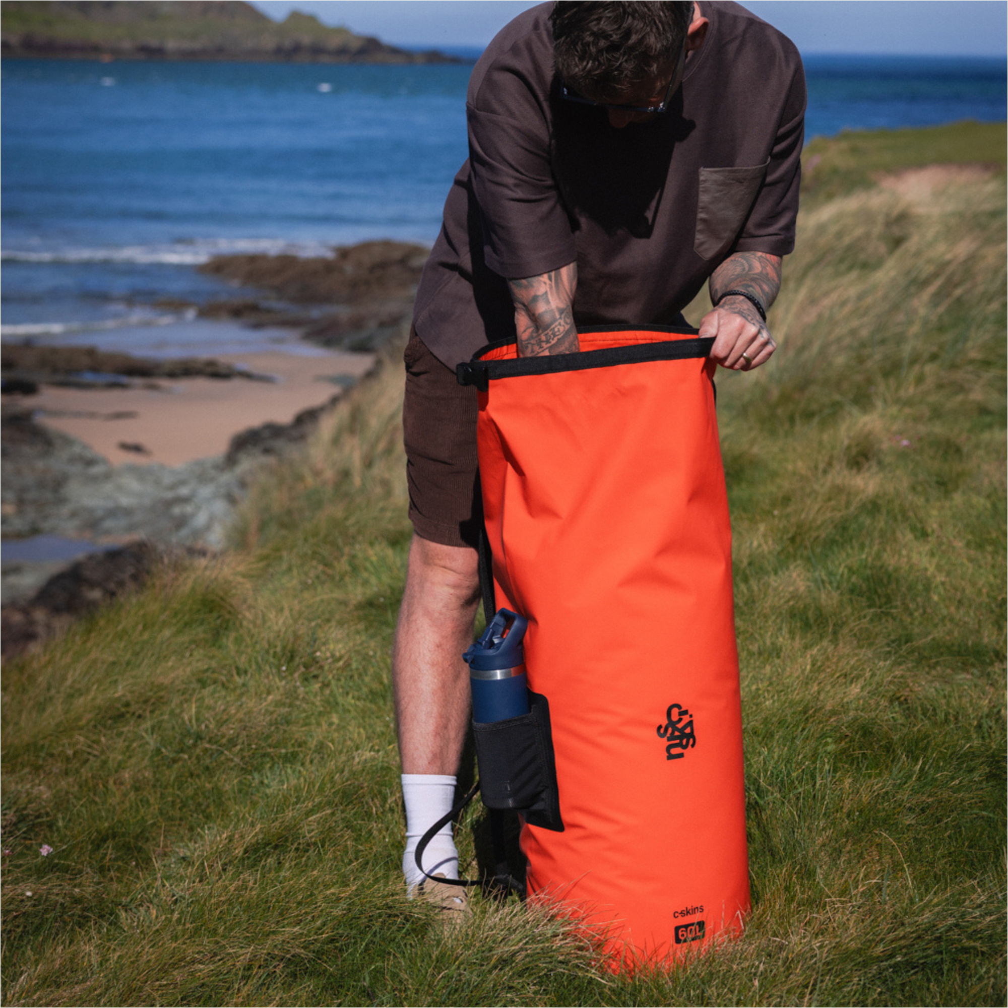 2026 C-Skins Session 60L Dry Bag Backpack C-DBPSE60 - Flame Orange